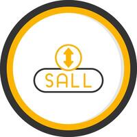 Sell Item Button Line Two Color Circle vector