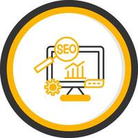 Optimized Website SEO Strategy Line Two Color Circle vector