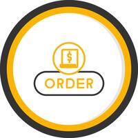 Place Order Button Line Two Color Circle vector