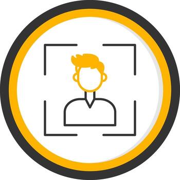 escanear qr código línea dos color circulo vector