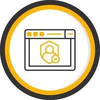Authentication Login Icon Line Two Color Circle vector