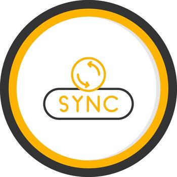 Sync Data Button Line Two Color Circle vector