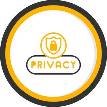 View Privacy Button Line Two Color Circle vector