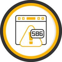 Error 586 DNS Forwarder Down Line Two Color Circle vector