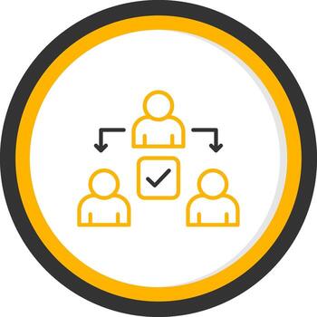 Event Delegation Handler Line Two Color Circle vector