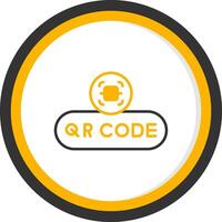Scan QR Code Button Line Two Color Circle vector