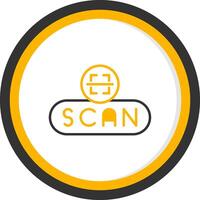 Start Scan Button Line Two Color Circle vector