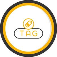 Apply Tag Button Line Two Color Circle vector