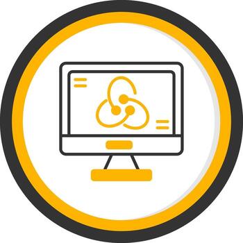 redux estado gerente símbolo línea dos color circulo vector