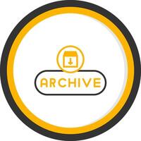 Move to Archive Button Line Two Color Circle vector