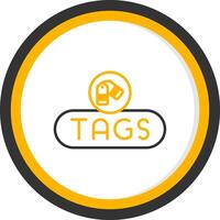 Manage Tags Button Line Two Color Circle vector