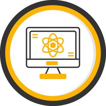 reaccionar gancho ciclo vital icono línea dos color circulo vector