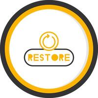Restore File Button Line Two Color Circle vector