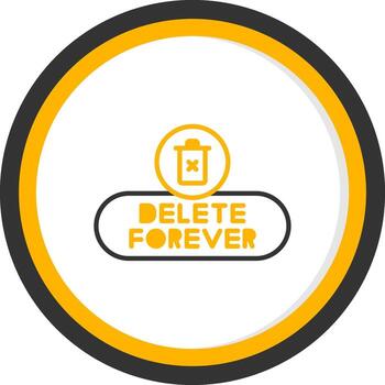 Eliminar permanentemente botón línea dos color circulo vector