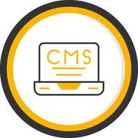 Headless CMS Backend Icon Line Two Color Circle vector