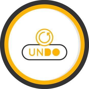Undo Action Button Line Two Color Circle vector