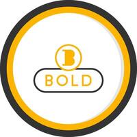 Bold Text Button Line Two Color Circle vector