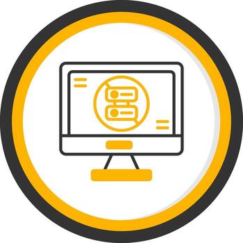Serverless Function Icon Line Two Color Circle vector