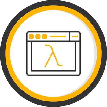 Lambda Function Code Block Line Two Color Circle vector