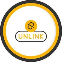 Remove Link Button Line Two Color Circle vector