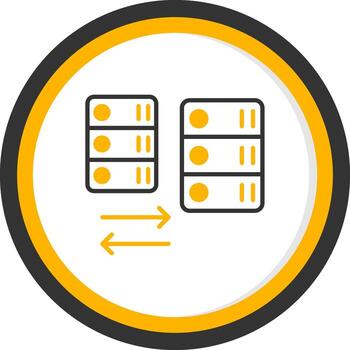 Reverse Proxy Icon Line Two Color Circle vector