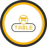 Create Table Button Line Two Color Circle vector