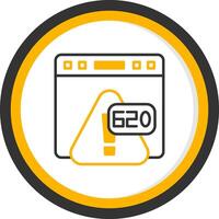 Error 620 Third Party Auth Timeout Line Two Color Circle vector