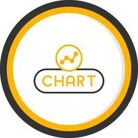Insert Chart Button Line Two Color Circle vector