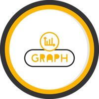 Generate Graph Button Line Two Color Circle vector