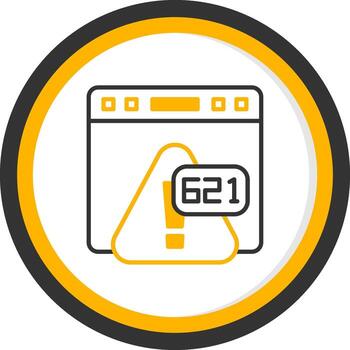 Error 621 SSO Provider Not Responding Line Two Color Circle vector