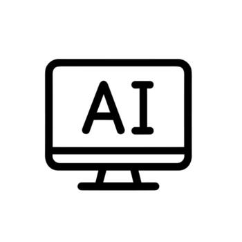 sencillo contorno computadora pantalla ai inicial firmar tecnología icono elemento vector