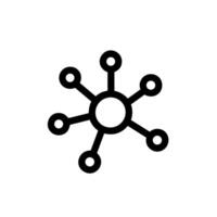 Simple Line Art Molecule Connection Structure Science Chemistry Icon vector