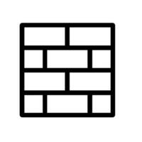 Simple Outline Brick Wall Construction Material Structure Icon Graphic vector