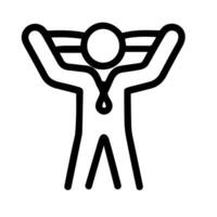 Simple Outline Stick Figure Resting Relaxing Body Posture Icon Illustration vector