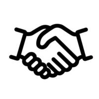 Simple Outline Two Hands Shaking Agreement Line Art Icon vector