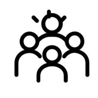 Outline Simple Leader and Teamwork Icon Representing Collaboration and Innovation vector