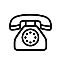 Simple Line Art Rotary Telephone Retro Communication Device Icon vector