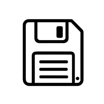 Minimalist Outline Floppy Disk Data Storage Device Technology Icon vector