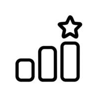 Outline Simple Bar Chart with Star Symbol Business Icon vector