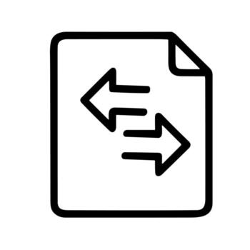 sencillo línea estilo transferir archivo documento flecha dirección icono símbolo vector