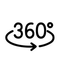Simple Outline Directional 360 Degree Rotation Arrow Circle Icon Symbol vector