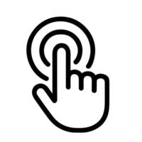 Simple Outline Hand Gesture Tap Pointing Finger Hand Drawn Icon vector