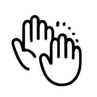 Minimalist Outline Two Hand Clapping Gesture Celebration Icon Illustration vector