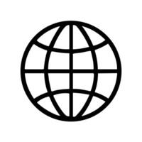 Simple Line World Globe Grid Outline Network Connection Icon Symbol vector