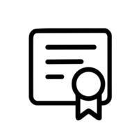 Simple Outline Achievement Certificate Graduation Document Award Badge Icon vector
