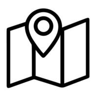 Simple Outline Map Location Pin Pointer Navigation Symbol Icon vector