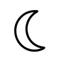 Minimalist Line Art Crescent Moon Celestial Body Simple Shape Icon vector