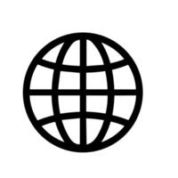Simple Outline Internet Globe Earth World Connection Communication Icon vector