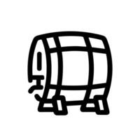 Handdrawn Doodle Style Wooden Barrel Cask Icon Element Symbol vector