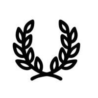 Minimalist Handdrawn Laurel Wreath Decorative Element Design Icon vector